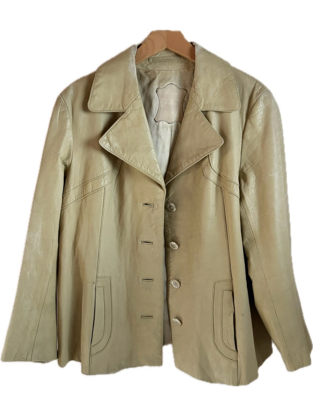 Vintage 1970s German Leather Jacket Coat EU 50 US 40 M/L